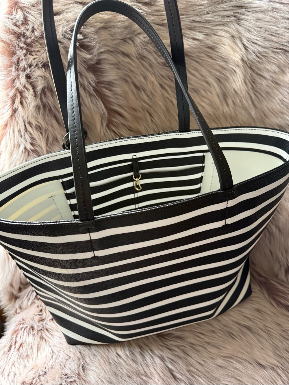 kate spade Black and White Striped Tote - Picture 2 of 16